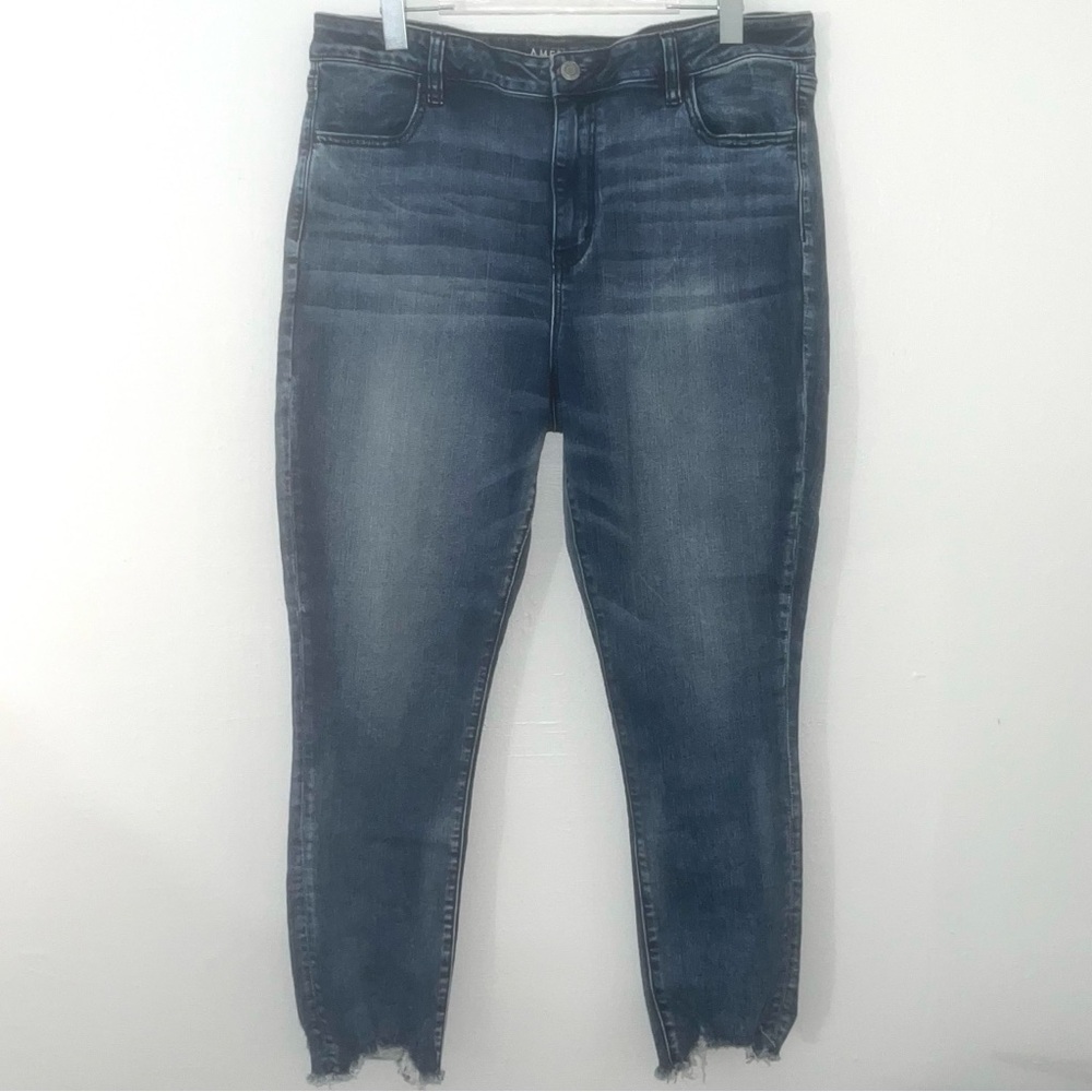 American Eagle Hi-Rise Blue Denim Jegging Crop - 20 Long